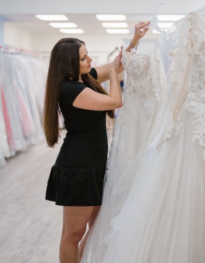 Dominique Levesque and wedding dresses