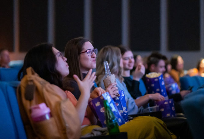 People seated in theatre at Toronto's Royal Cinema